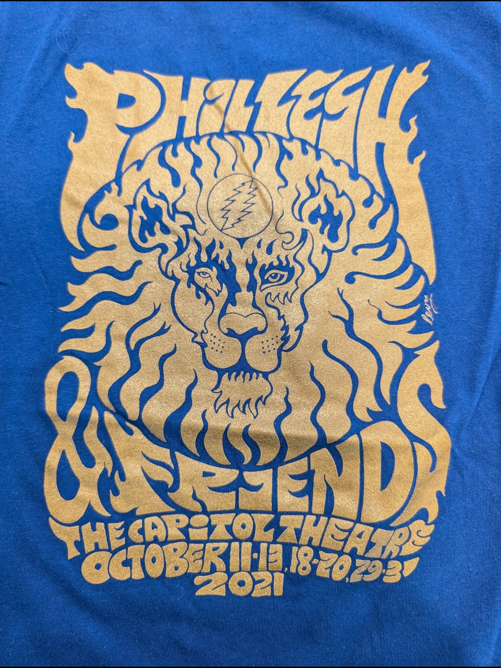 Phil & Friends Capitol Theater 2021 Event Shirt Grateful Dead Royal Blue Large